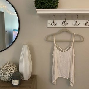 White Cropped Lace Tank Top